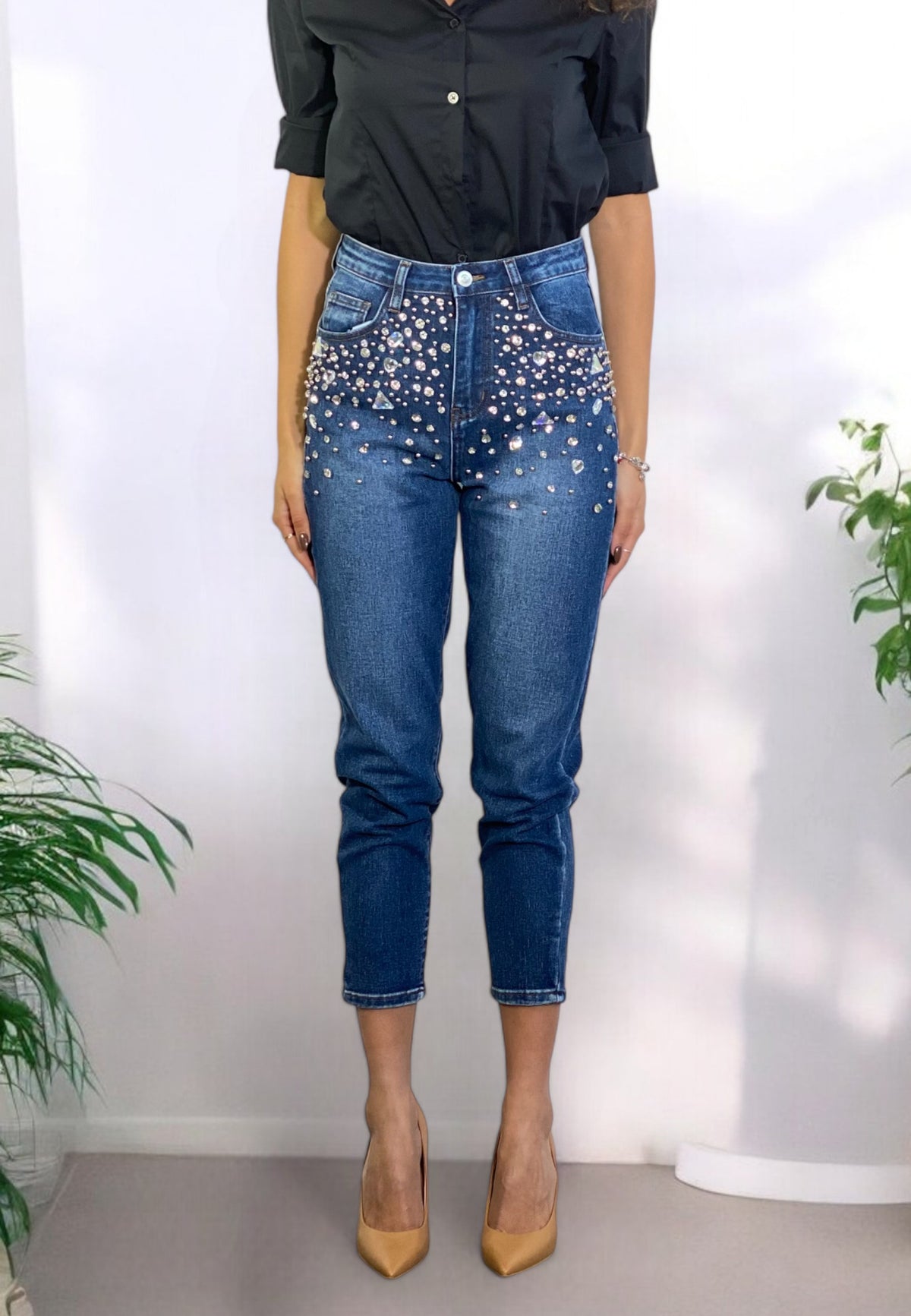 VIA MILANO 21 Jeans Carrot Swarovski GAIA