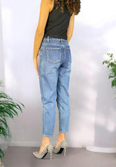 VIA MILANO 21 Jeans Baggy Perle Blu Denim VB0186FW